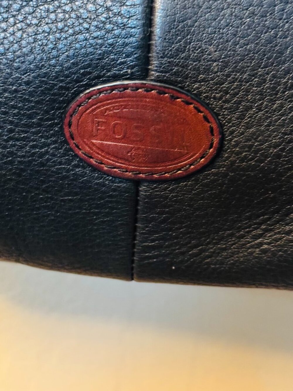 Fossil Morgan Traveler Black Soft Pebble Leather Organizer Crossbody Bag READ - Picture 7 of 15